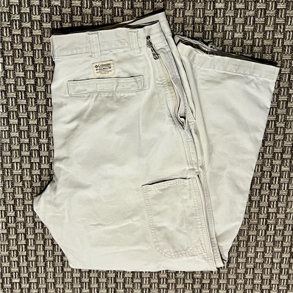 Columbia ROC Hiking Pants Zip Pocket Khaki Men’s 34 W - Picture 2 of 13